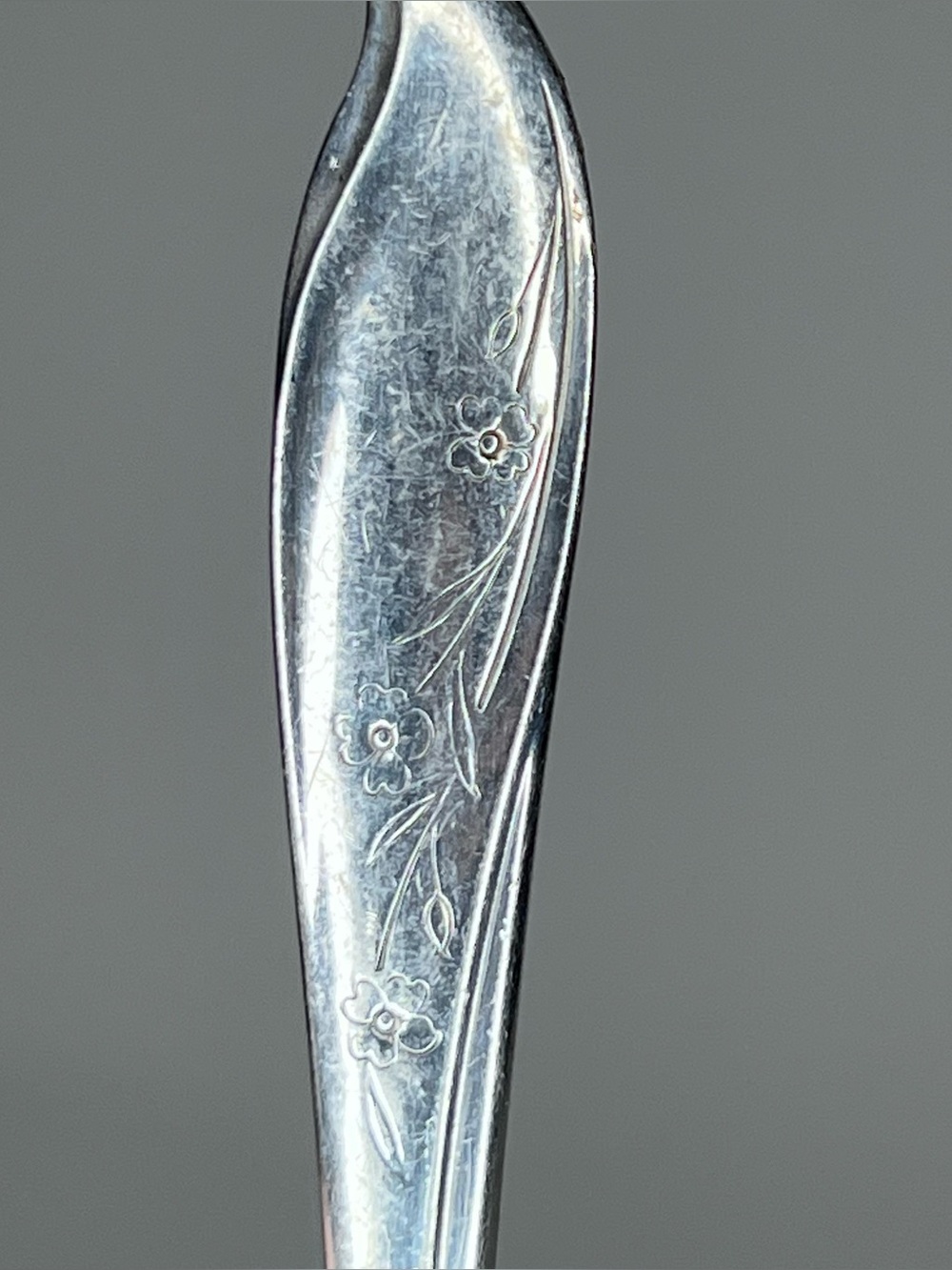 VTG 1847 Rogers Bros. Cold Meat Serving Fork "Springtime" Pattern 9" Scalloped